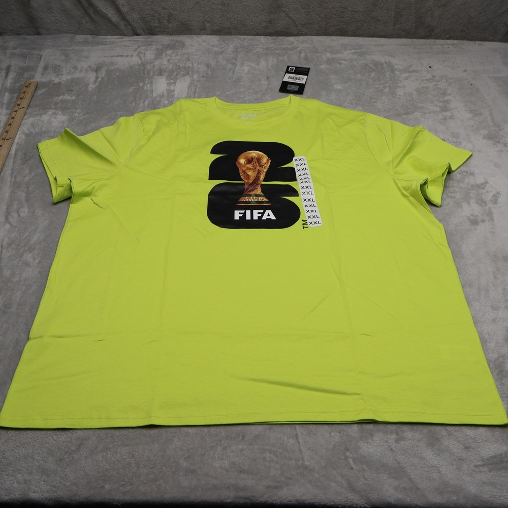 FIFA World Cup 2026 Shirt Men XXL Green Football Fan Gear Activewear Graphic NEW